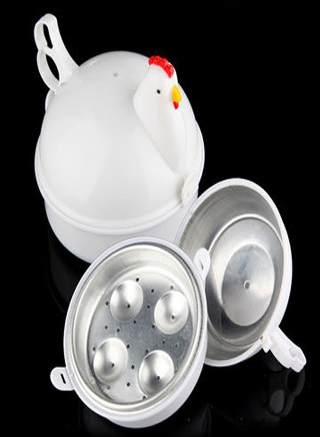 Loyanger Microwave Egg Boiler, 4 Eggs Boiler Cooker Microwave Egg Steamer, Microwave' Eggs Boiler with Lid for Soft/Hard Boiled Eggs' Microwavable Egg' Poacher Cooking Kitchen Tools (COLOR:White) - Image 2